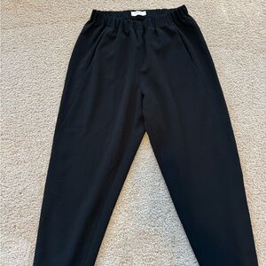 Babaton Black Elastic Waist Trousers